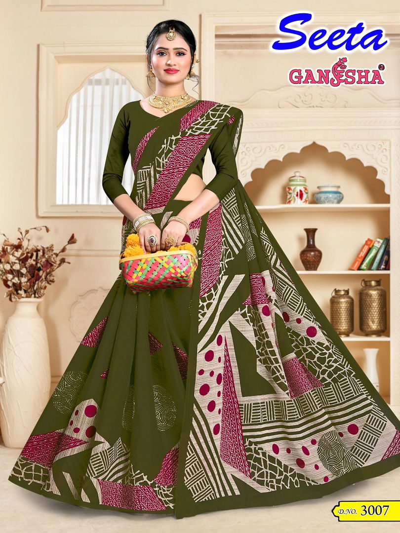 Seeta Vol 3 By Ganesha Daily Wear Pure Cotton Sarees Wholesale Market In Surat